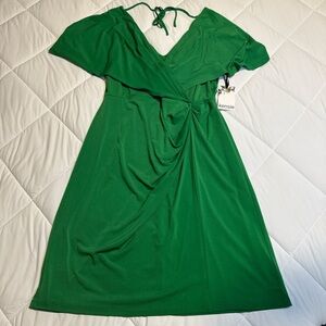 Kensie Green Faux Wrap Dress